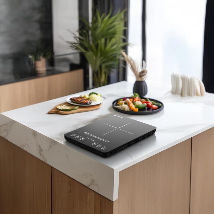 AMZCHEF Portable Induction Cooktop 20 Temperature & Power Levels, 1800W Induction Stove Burner with 5.9" Heating Coil, Low Noise Hot Plate Single Electric Cooktops Countertop Stove with Timer - Image 9