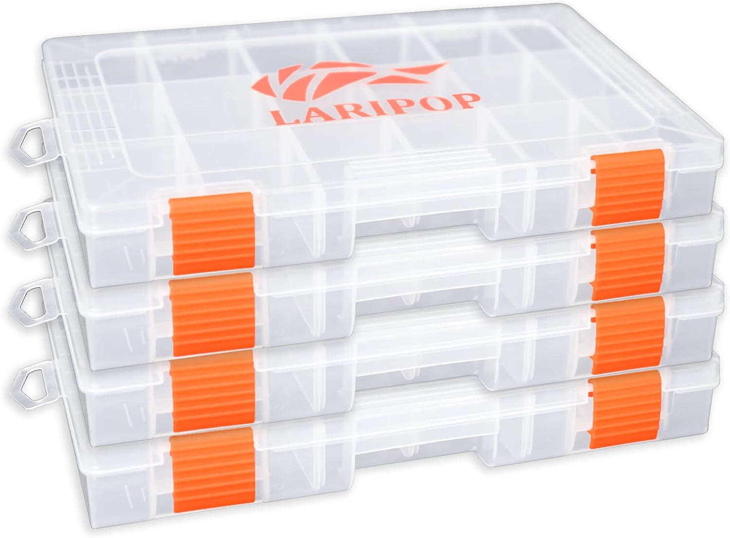 Fishing Tackle Box Set with Adjustable Dividers, Transparent Organizer Tray, Plastic Tool Box, Bait Separator -Angler's equipment lure box - 4 Packs Tackle Trays - Parts Box - Image 2