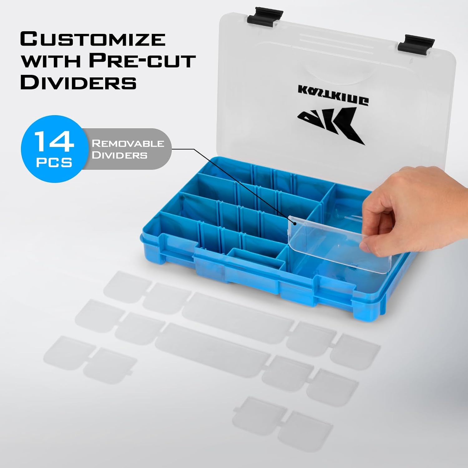 KastKing Bait Vault Camouflage Tackle Box, Plastic Tackle Trays, Fishing Tackle Box Storage Organizer with Removable Dividers, 2 Packs /4 Packs Lure Boxes Terminal Tackle Storage - Image 2