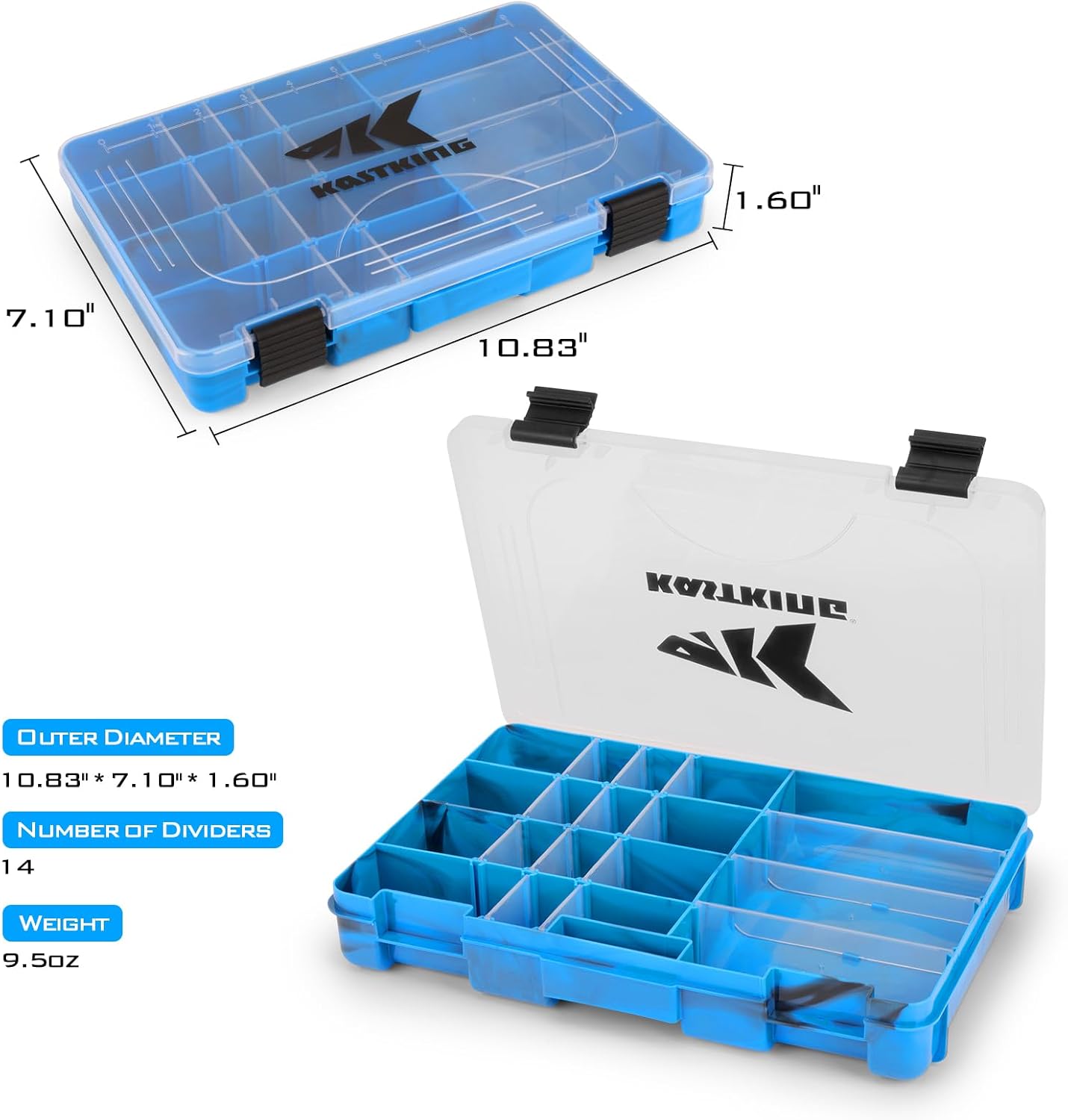 KastKing Bait Vault Camouflage Tackle Box, Plastic Tackle Trays, Fishing Tackle Box Storage Organizer with Removable Dividers, 2 Packs /4 Packs Lure Boxes Terminal Tackle Storage - Image 6