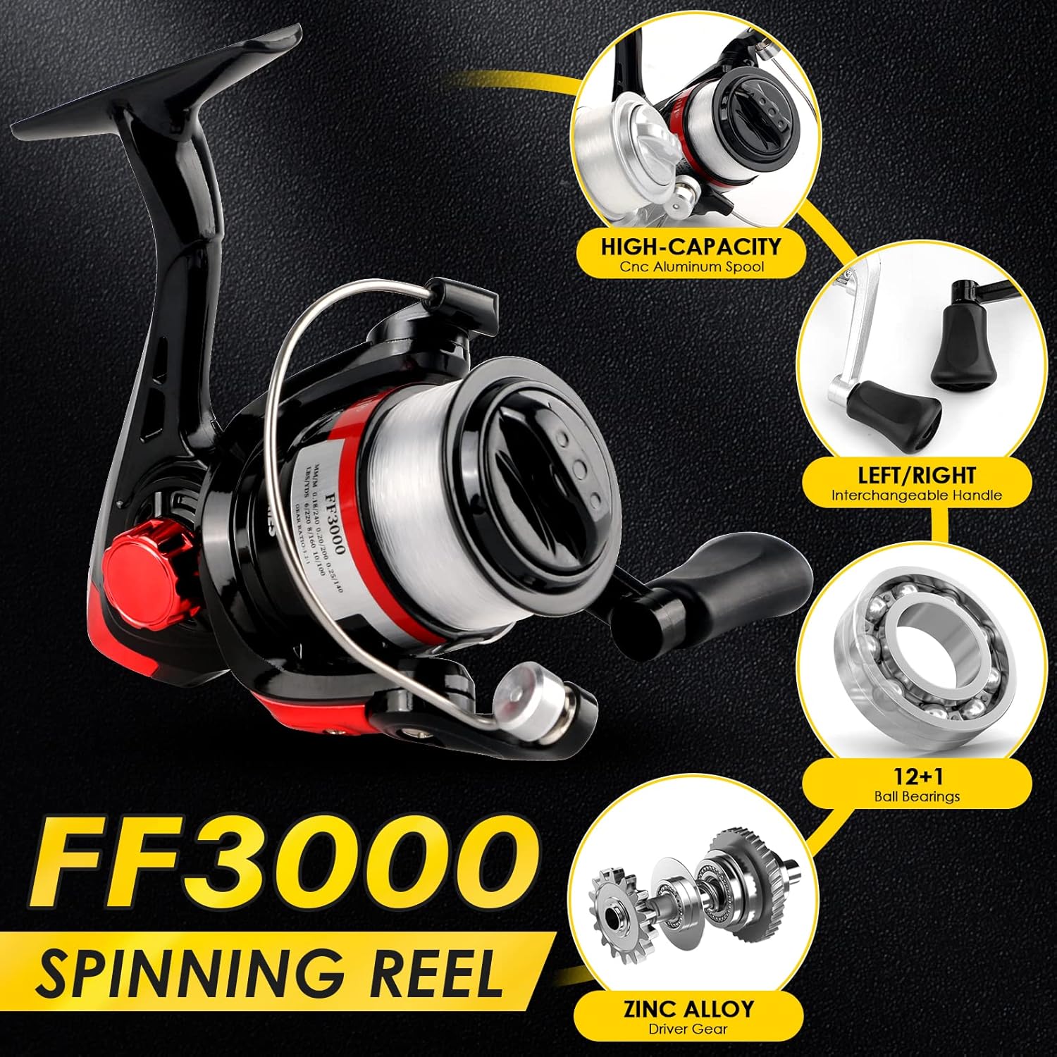 Telescopic Fishing Rod Reel Combo 2PCS 6.89FT Collapsible Fishing Pole Spinning Reel Lures Accessories with Fishing Bag Portable Fishing Rod Kit for Saltwater Freshwater Travel Fishermen Gift - Image 4